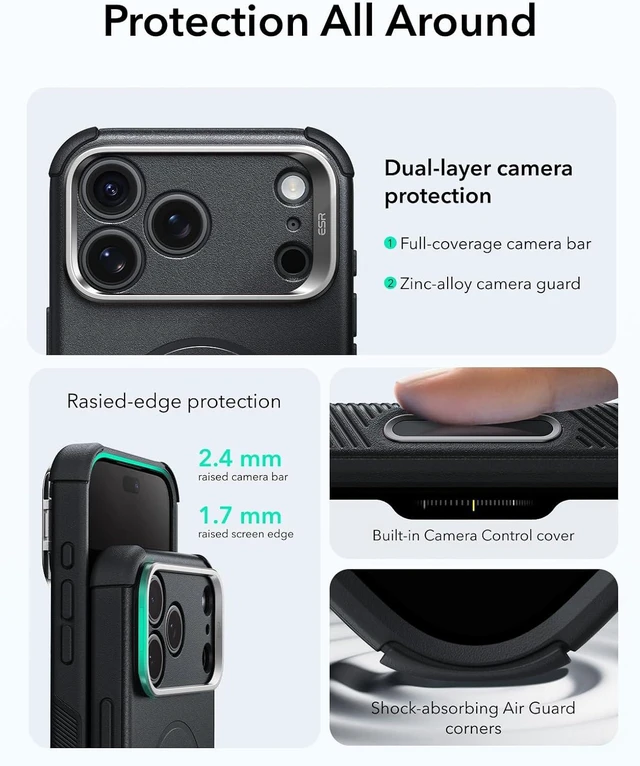 Alt view image 5 of 7 - Cyber Tough for iPhone 18 Pro/17 Pro Case with Flex Stand Black