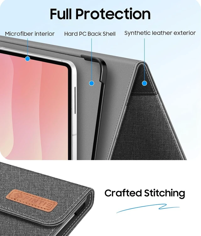 Alt view image 4 of 7 - Fintie Case for Galaxy Tab S11 Ultra 5G 14.6 Inch 2025 Gray