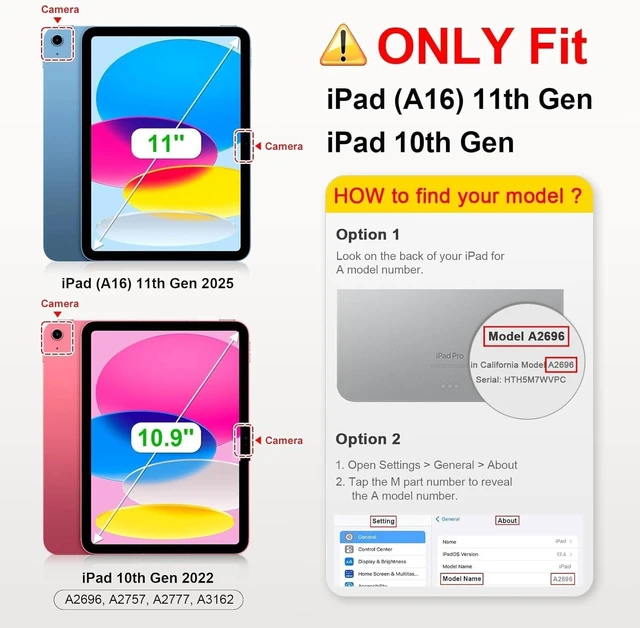 Alt view image 2 of 7 - Case for iPad (A16) 11th/10th Generation 11/10.9 Black