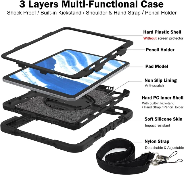 Alt view image 3 of 7 - Case for iPad (A16) 11th/10th Generation 11/10.9 Black