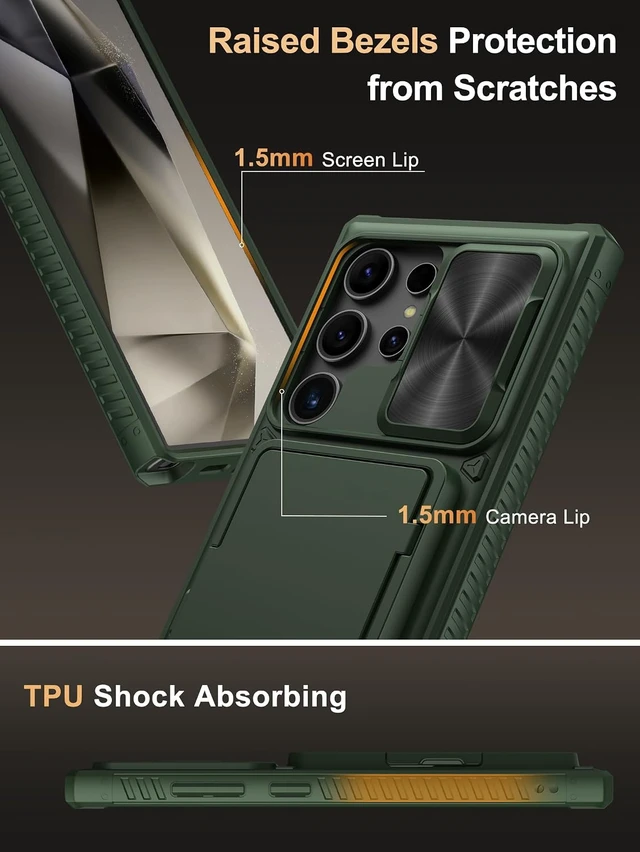 Alt view image 6 of 7 - for Galaxy S24 Ultra Case Wallet with Card Holder Green