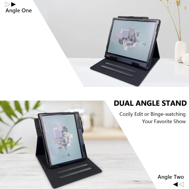Alt view image 4 of 7 - Case for 10.3 Boox Note Air4 C (2024)/Boox Note Air3 C/Air3 B/W Tablet (2023) New Upgraded Design 360 Degree Rotating Stand Cover with Pen Holder/Hand Strap Auto Sleep/Wake (Black)