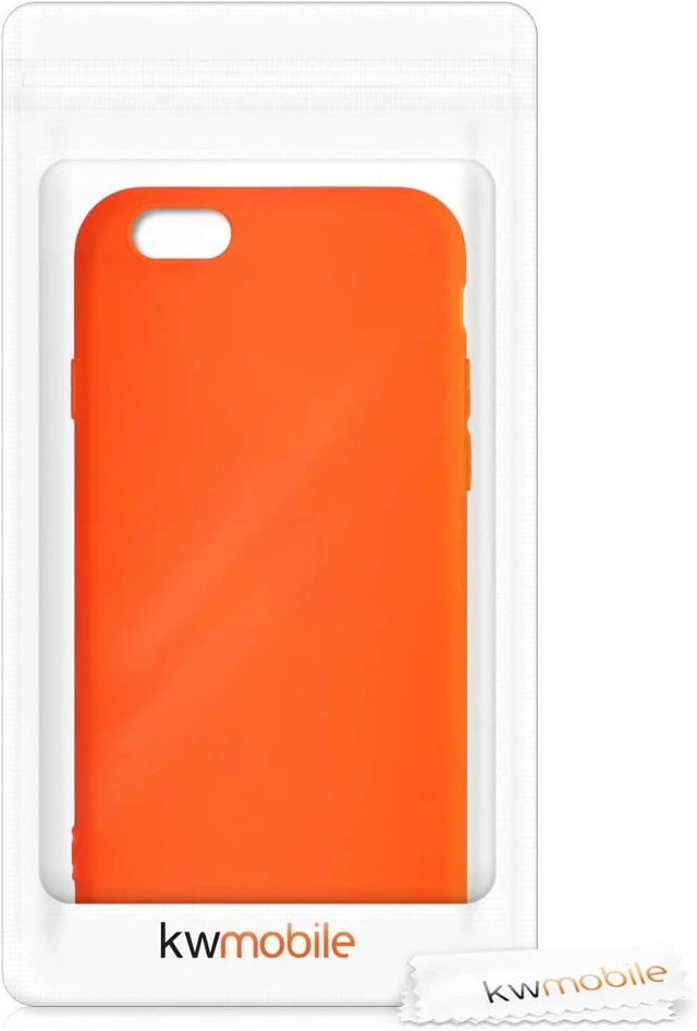 Alt view image 6 of 6 - Case Compatible with iPhone 6 / 6S Case - Soft Slim Protective TPU Silicone Cover - Neon Orange