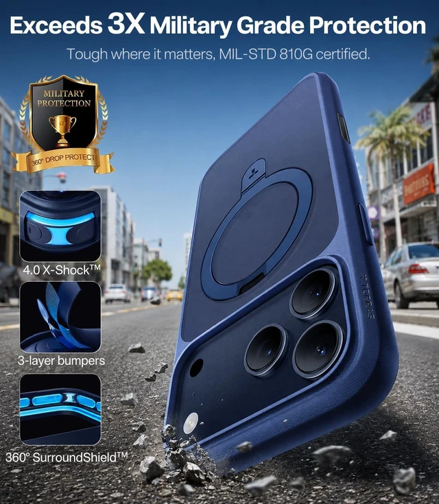 Alt view image 4 of 7 - Magnetic OStand for iPhone 17 Pro Max Case Hands-Free Viewing