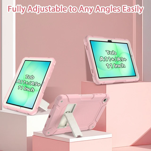 Alt view image 6 of 7 - Case for Galaxy Tab A11+ Plus 11 Inch 2026/A9+ Plus 11 Pink