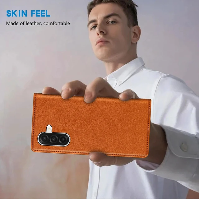 Alt view image 6 of 7 - for Galaxy A17 Wallet Case Strong Magnetic 6.7 inch Brown