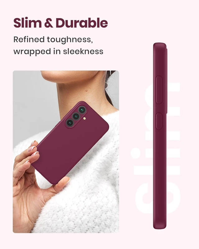 Alt view image 2 of 6 - Liquid Silicone Case for Galaxy S25 Burgundy