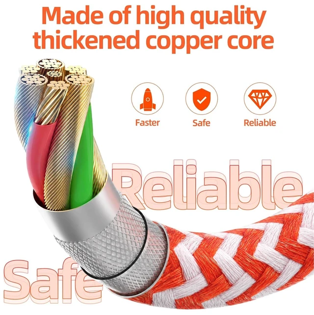 Alt view image 2 of 6 - USB C to Lightning Cable 3 Pack 6FT MFi Certified iPhone Fast Charger Fast Charging Type c to Lightning Cable for iPhone 14 13 12 11 Pro Max Xr Xs 8 and More