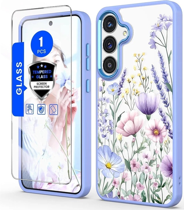 Main image of for Galaxy S26 FE Crystal Clear Floral Case Light Purple