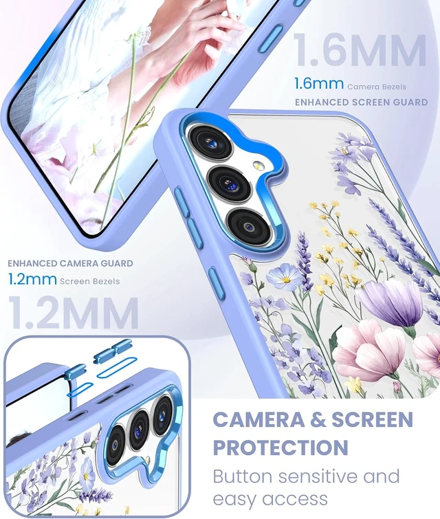 Alt view image 3 of 7 - for Galaxy S26 FE Crystal Clear Floral Case Light Purple