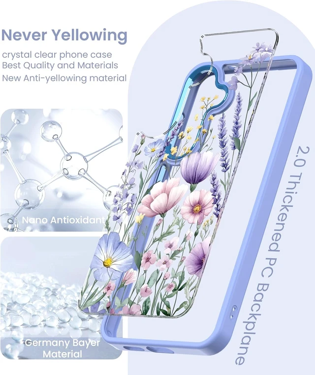 Alt view image 4 of 7 - for Galaxy S26 FE Crystal Clear Floral Case Light Purple