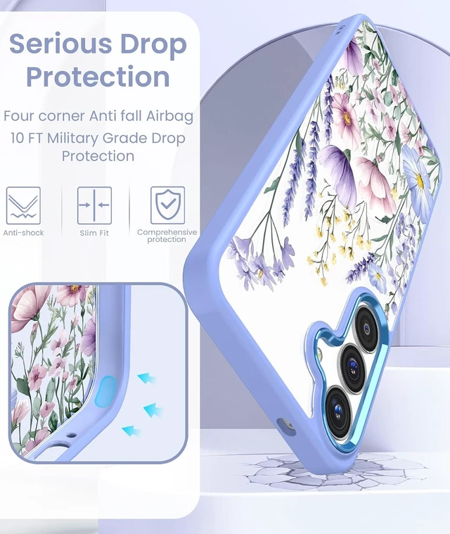 Alt view image 6 of 7 - for Galaxy S26 FE Crystal Clear Floral Case Light Purple