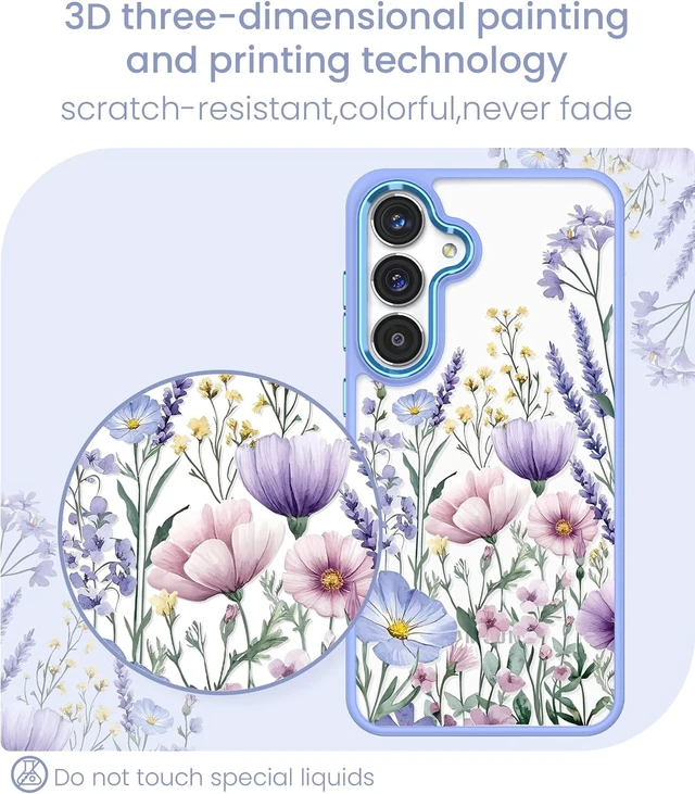 Alt view image 5 of 7 - for Galaxy S26 FE Crystal Clear Floral Case Light Purple