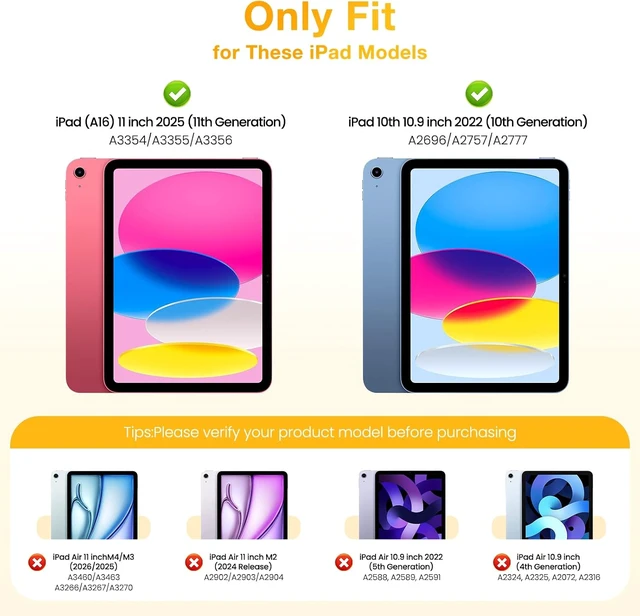 Alt view image 2 of 7 - for iPad A16 11th Gen Case iPad 10th Generation Case Light Yellow