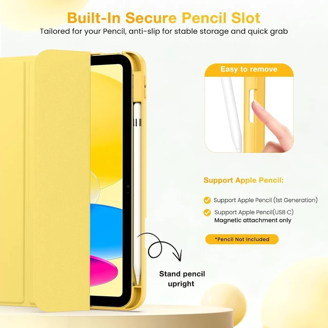 Alt view image 5 of 7 - for iPad A16 11th Gen Case iPad 10th Generation Case Light Yellow
