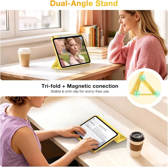 Alt view image 4 of 7 - for iPad A16 11th Gen Case iPad 10th Generation Case Light Yellow