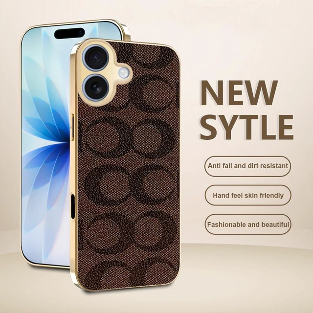 Alt view image 2 of 7 - Designer Leather Electroplating Case for iPhone 17 Black