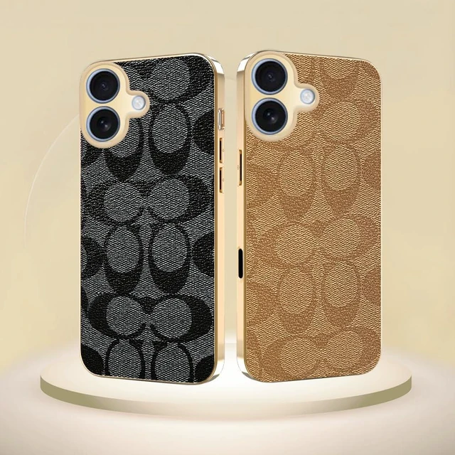 Alt view image 7 of 7 - Designer Leather Electroplating Case for iPhone 17 Black