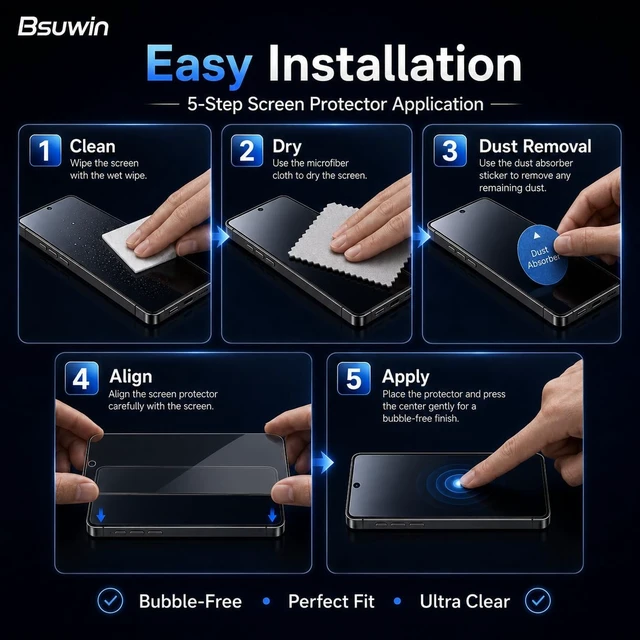 Alt view image 5 of 6 - 2 Pack Privacy Screen Protector for Galaxy S26 Ultra