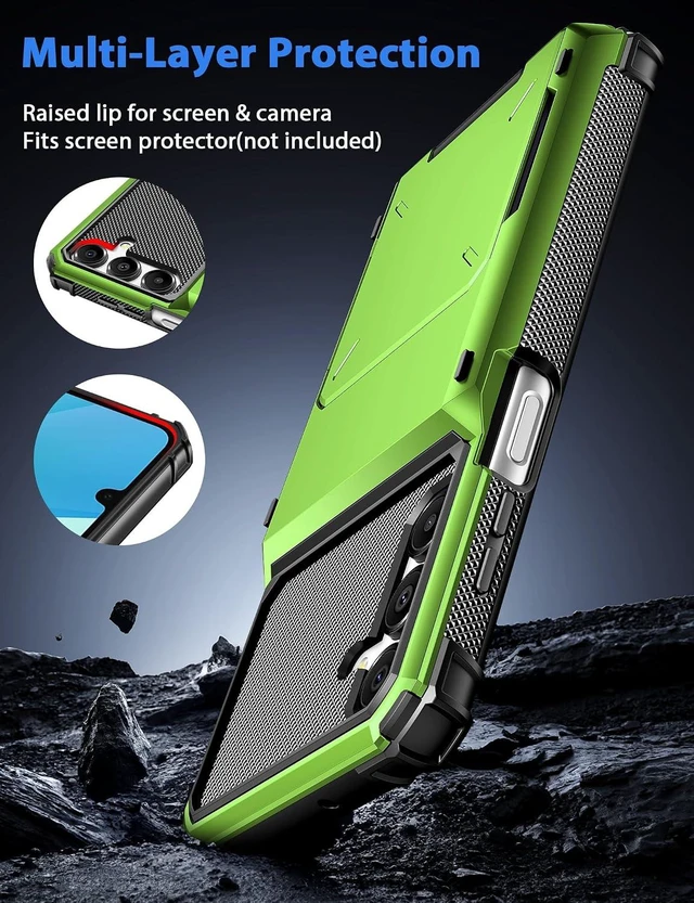 Alt view image 5 of 7 - for Galaxy A16 Case Wallet 5 Credit Card Holder Green
