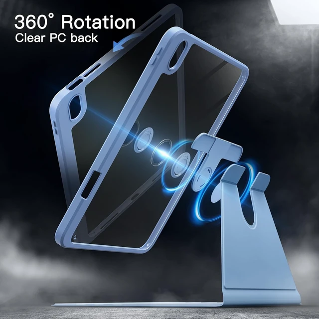 Alt view image 3 of 7 - 360° Rotating Case for iPad (A16) 11th/10th Gen Blue