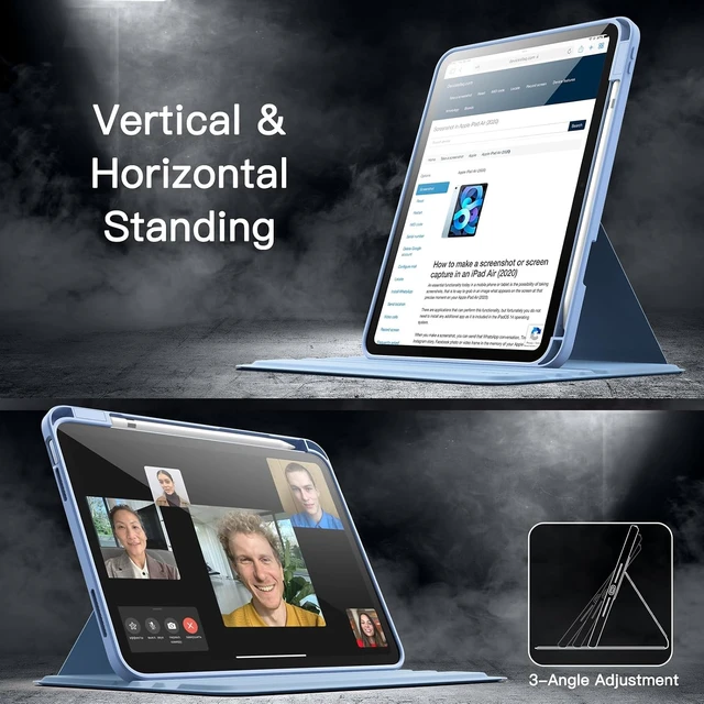 Alt view image 7 of 7 - 360° Rotating Case for iPad (A16) 11th/10th Gen Blue