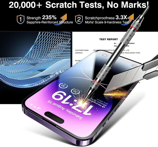 Alt view image 6 of 7 - -4+2 Pack for iPhone 14 Pro Max Screen Protector (6.7) HD Clear
