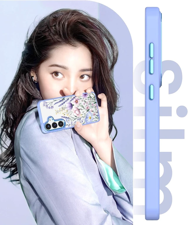 Alt view image 7 of 7 - for Galaxy S26 FE Crystal Clear Floral Case Light Purple