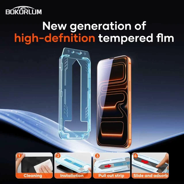Alt view image 2 of 7 - 2 Pack Screen Protector for iPhone 17 Pro Tempered Glass Military Grade Shatterproof 9H+Hardness Full Coverage Anti-Fingerprint No Bubble Easy Installation