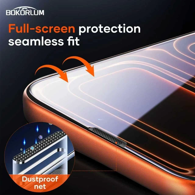 Alt view image 4 of 7 - 2 Pack Screen Protector for iPhone 17 Pro Tempered Glass Military Grade Shatterproof 9H+Hardness Full Coverage Anti-Fingerprint No Bubble Easy Installation
