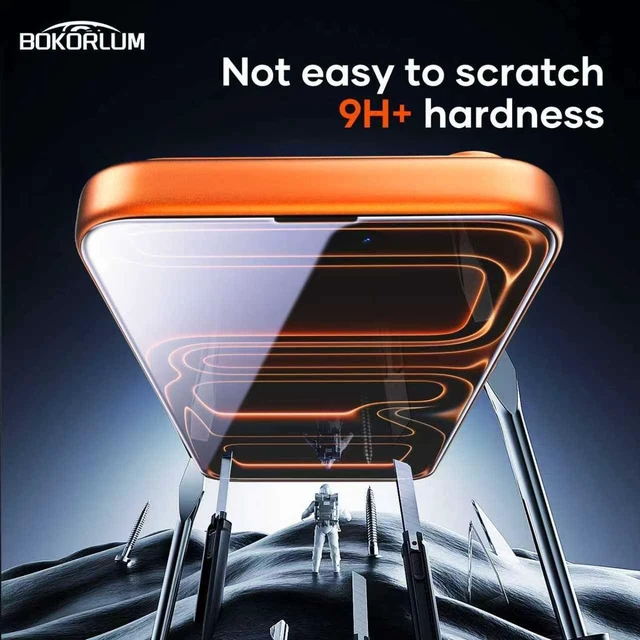 Alt view image 5 of 7 - 2 Pack Screen Protector for iPhone 17 Pro Tempered Glass Military Grade Shatterproof 9H+Hardness Full Coverage Anti-Fingerprint No Bubble Easy Installation