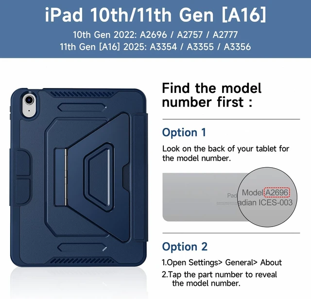 Alt view image 2 of 6 - Case for iPad (A16) 11th/10th Generation 11/10.9 Inch (2025/2022)