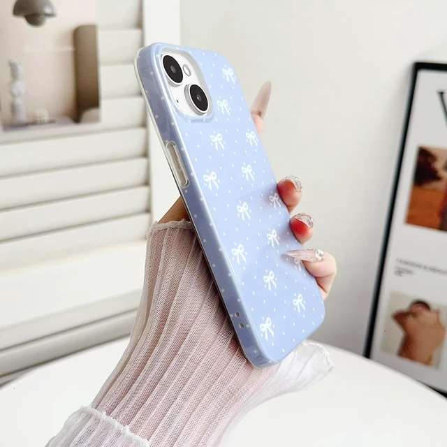 Alt view image 4 of 7 - Compatible with iPhone 13 and iPhone 14 Case Cute Bow Ribbon Polka Dot Slim Soft TPU Protective Phone Cover for Women Girls