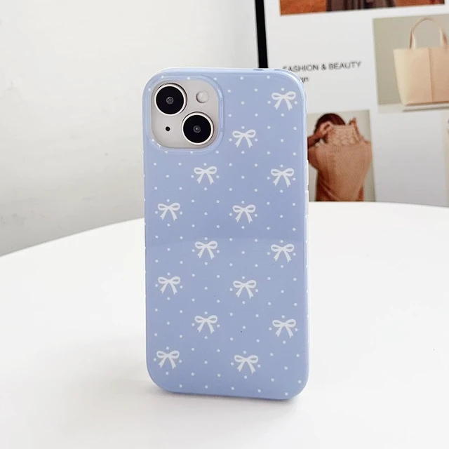 Alt view image 6 of 7 - Compatible with iPhone 13 and iPhone 14 Case Cute Bow Ribbon Polka Dot Slim Soft TPU Protective Phone Cover for Women Girls