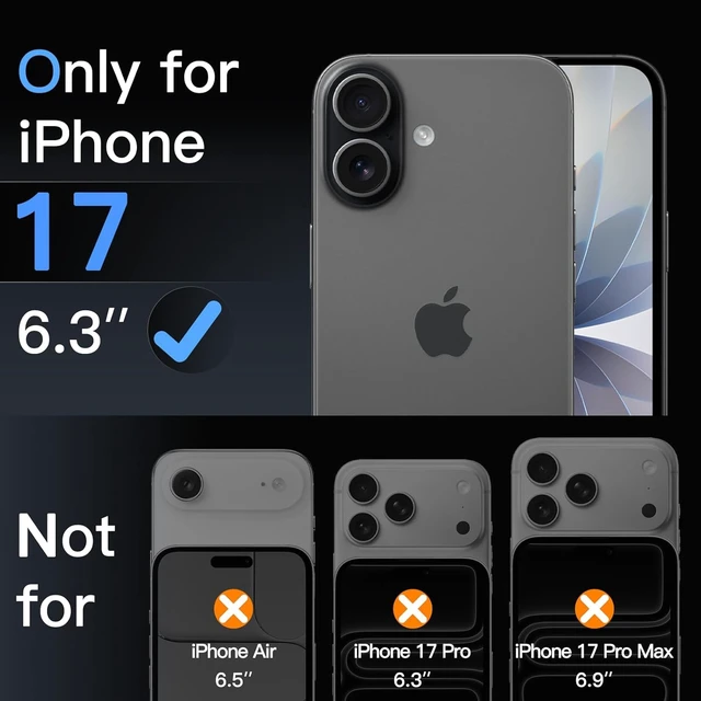 Alt view image 2 of 7 - Matte Screen Protector for iPhone 17 2-Pack