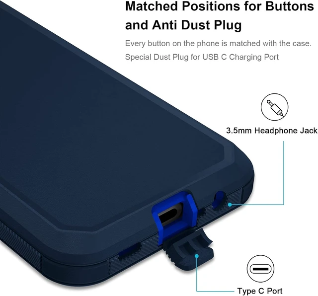 Alt view image 5 of 7 - for Galaxy A12 Case Rugged Dual Layer Shockproof Blue