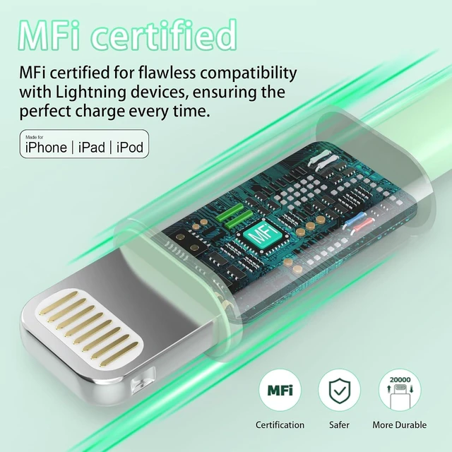 Alt view image 3 of 7 - 5Pack iPhone Charger Dual Port USB Wall Charger with 6FT Lightning Cable