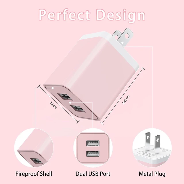 Alt view image 5 of 7 - 5Pack iPhone Charger Dual Port USB Wall Charger with 6FT Lightning Cable