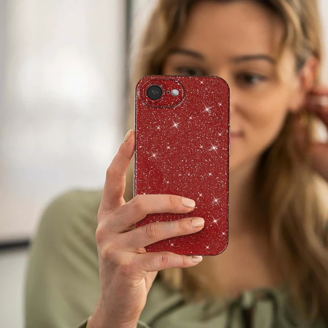 Alt view image 6 of 7 - for iPhone 17e 16e Case Glitter Sparkly Girly Cute Bling Sparkle Shiny Shimmer Bright Phone Case for Women Girls Glittery Thin Slim Jelly Soft Silicone Rubber Gel Plastic Cover Red Wine