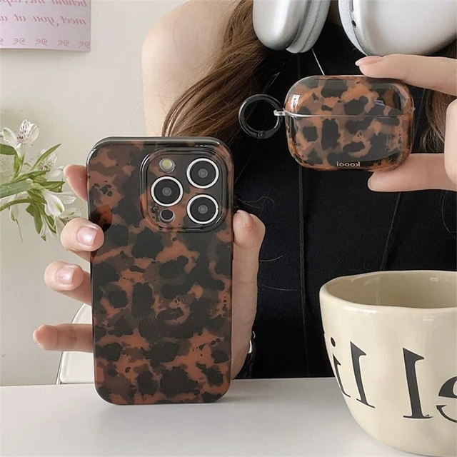 Alt view image 2 of 7 - Cute Phone Case for iPhone 16 Pro Max Case Amber Leopard Print