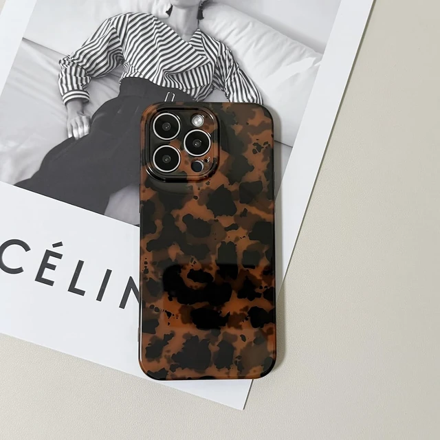 Alt view image 5 of 7 - Cute Phone Case for iPhone 16 Pro Max Case Amber Leopard Print