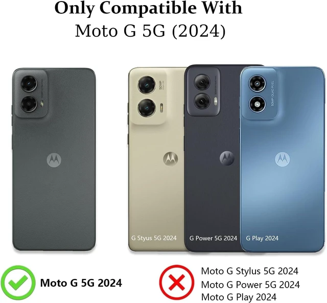 Alt view image 2 of 7 - for Moto G 5G 2024 Case with Camera Lens Cover HD Screen Protector 10 FT Military Grade Drop Protection Magnetic Ring Holder Kickstand Protective Phone Case Navy Blue