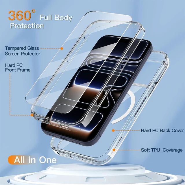 Alt view image 3 of 6 - Magnetic for iPhone 18/17 Pro Case Crystal Clear