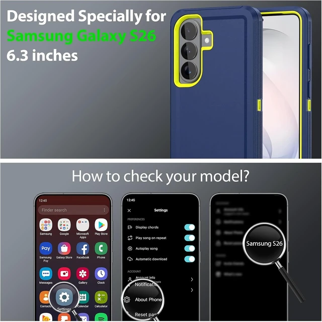 Alt view image 2 of 7 - for Galaxy S26 Case Heavy Duty Rugged Phone Cover Blue/Green