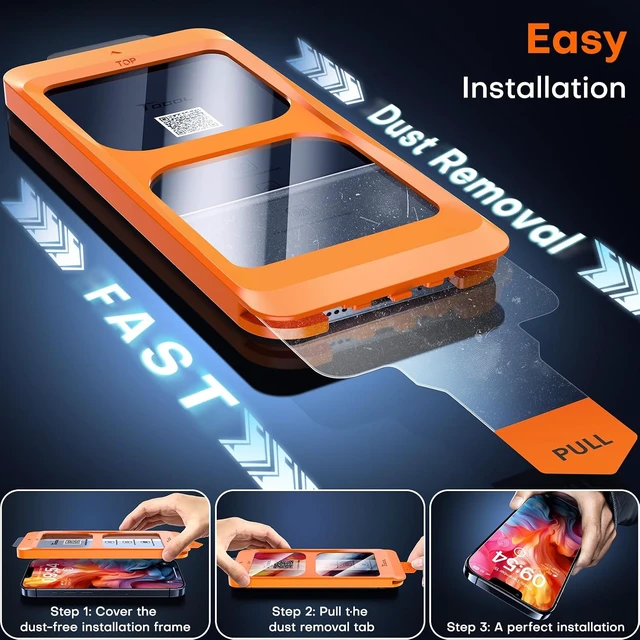 Alt view image 3 of 6 - for iPhone 13 Pro Screen Protector Easy Installation