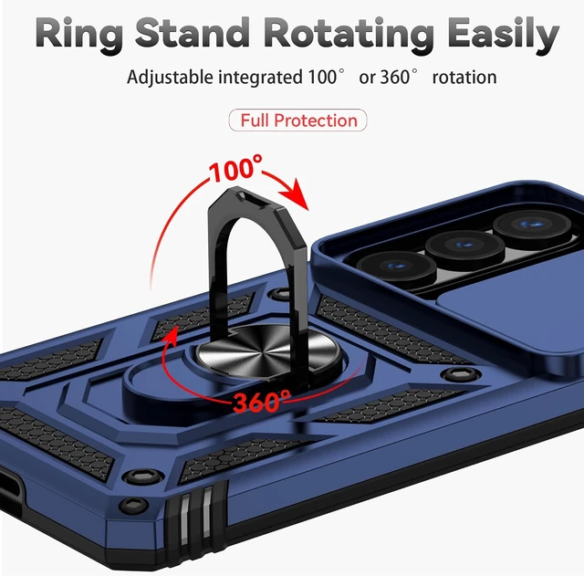 Alt view image 4 of 7 - for Galaxy S26 Case with Rotated Ring Kickstand Blue