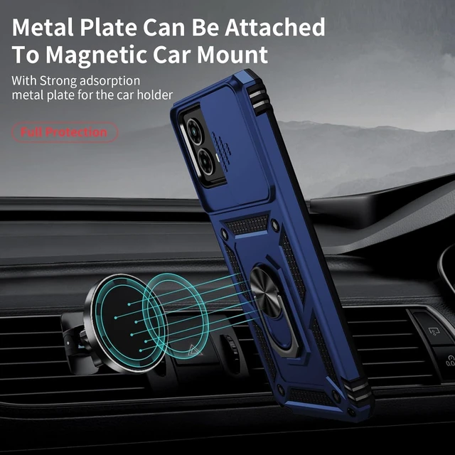 Alt view image 3 of 7 - for Moto G 5G 2024 Case with Camera Lens Cover HD Screen Protector 10 FT Military Grade Drop Protection Magnetic Ring Holder Kickstand Protective Phone Case Navy Blue
