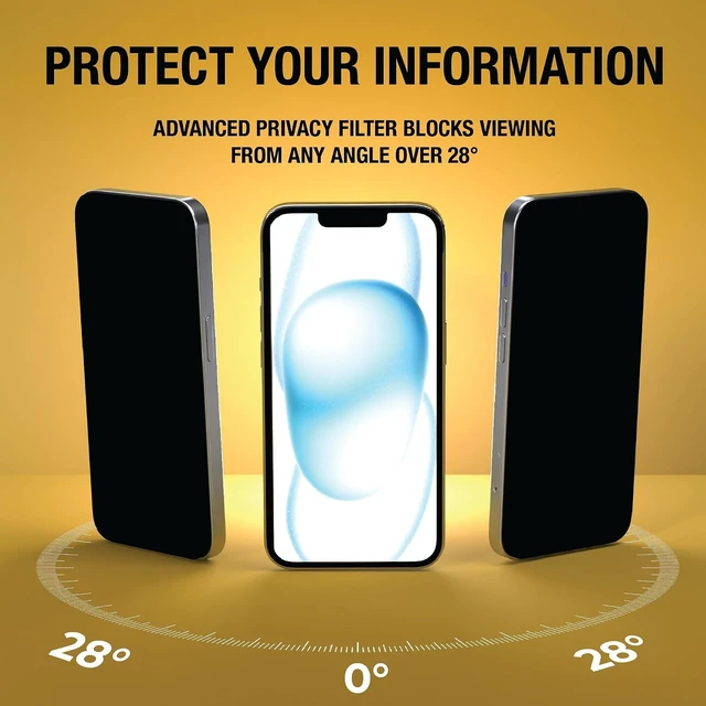 Alt view image 2 of 7 - Heavy Duty 2Pack Privacy Screen Protector for iPhone 16 Pro Max