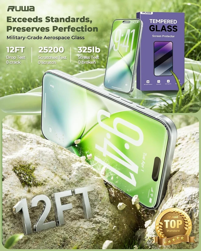 Alt view image 3 of 7 - 3-Pack Screen Protectors for iPhone Tempered Glass Film with Easy Installation Frame Ultra HD 9H Hardness Scratch Resistant Case Friendly (for iPhone 13/13 Pro/14/16e/17e-6.1 Inch)