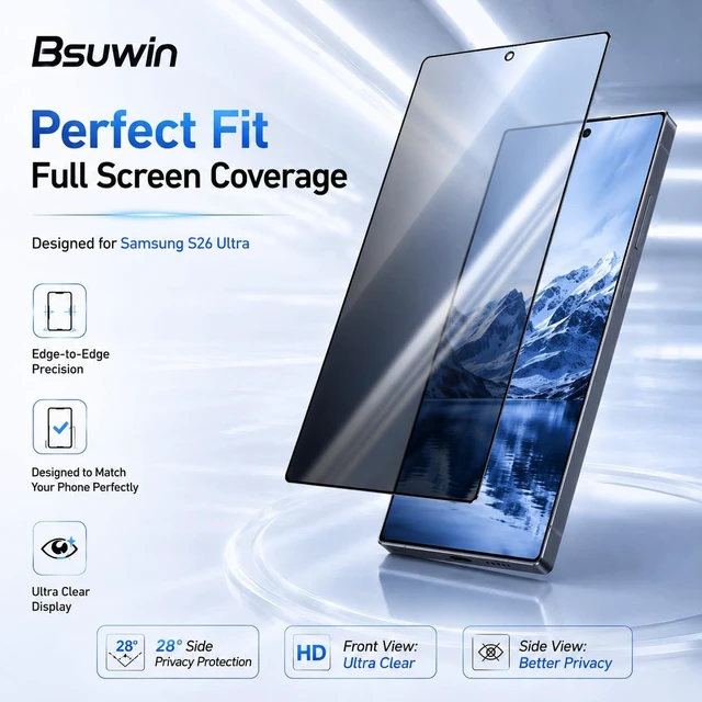 Alt view image 3 of 6 - 2 Pack Privacy Screen Protector for Galaxy S26 Ultra